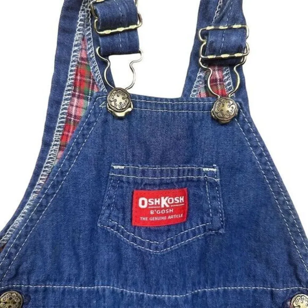 Vintage OshKosh B'gosh Vestbak‎ Baby Overalls 12 Months Blue Unisex